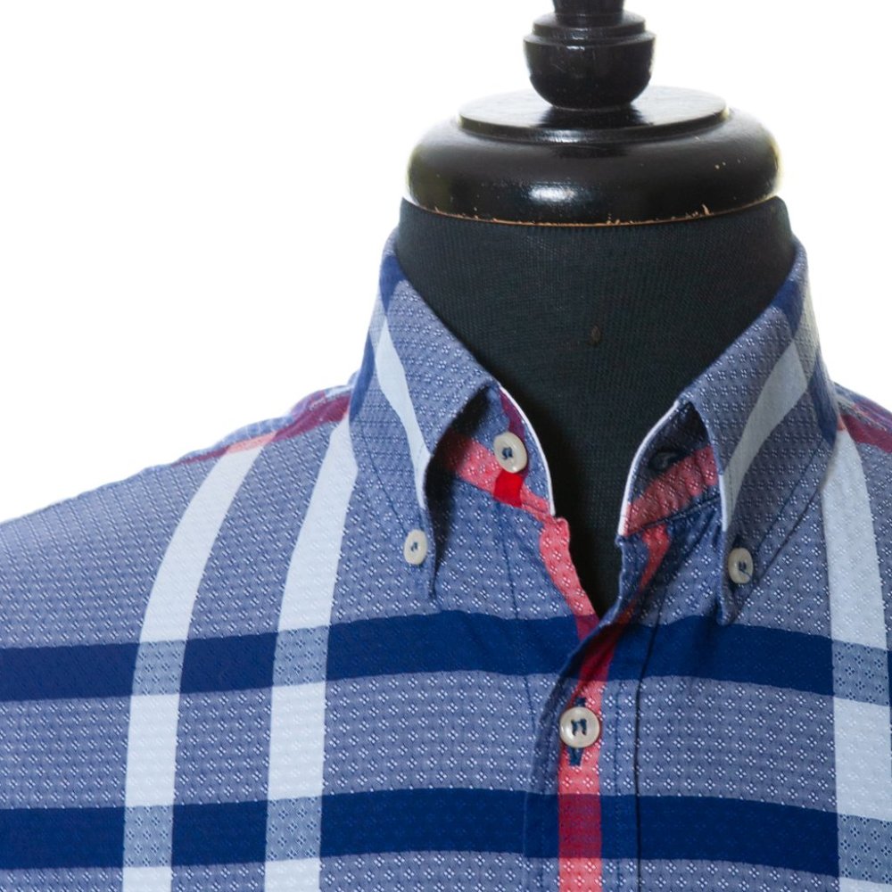 Paul & Shark Blue Yachting Tartan Royal Yacht Club Button Down Shirt